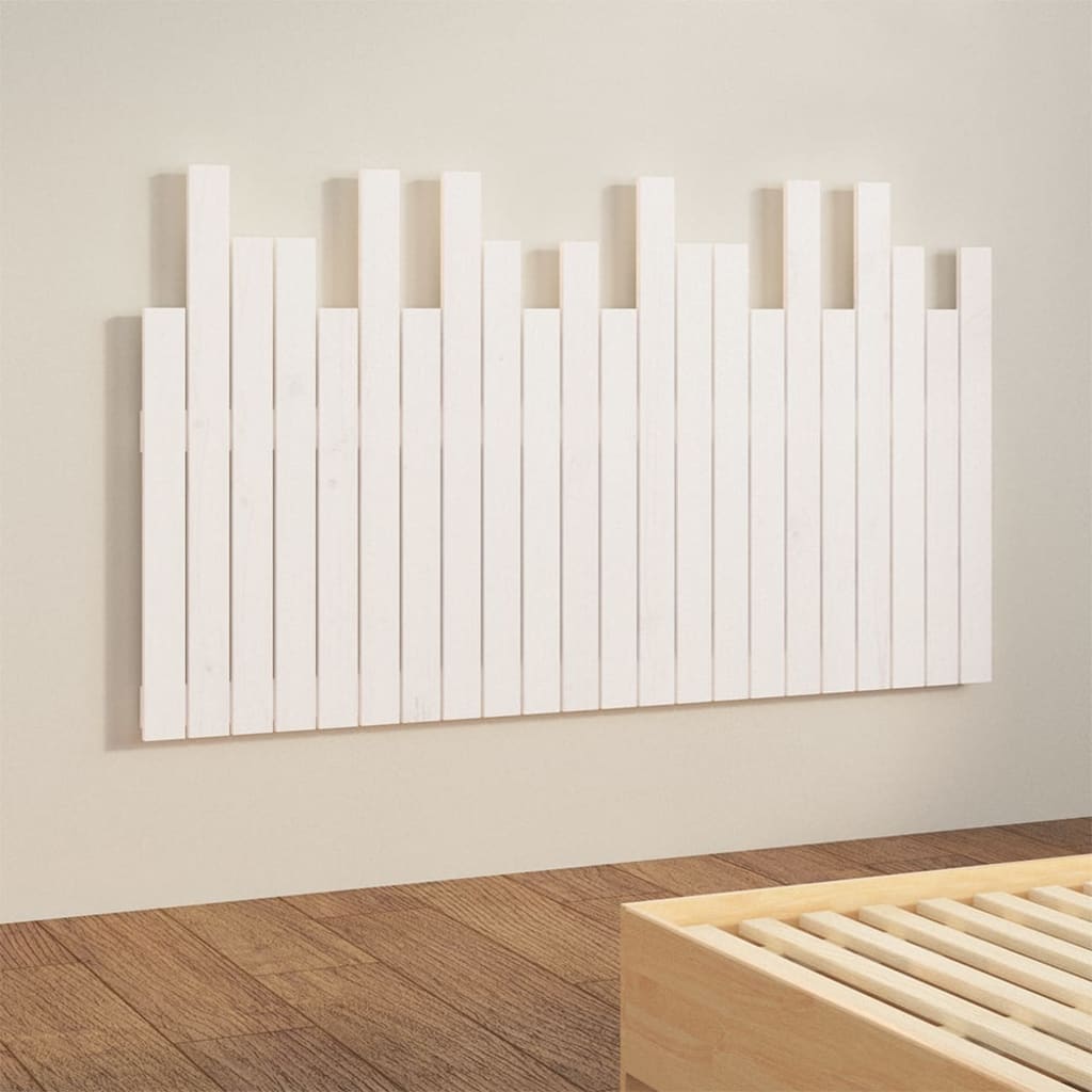 Hoofdbord wandmontage 140x3x80 cm massief grenenhout wit is nu te koop bij PeponiXL, paradijselijk wonen!