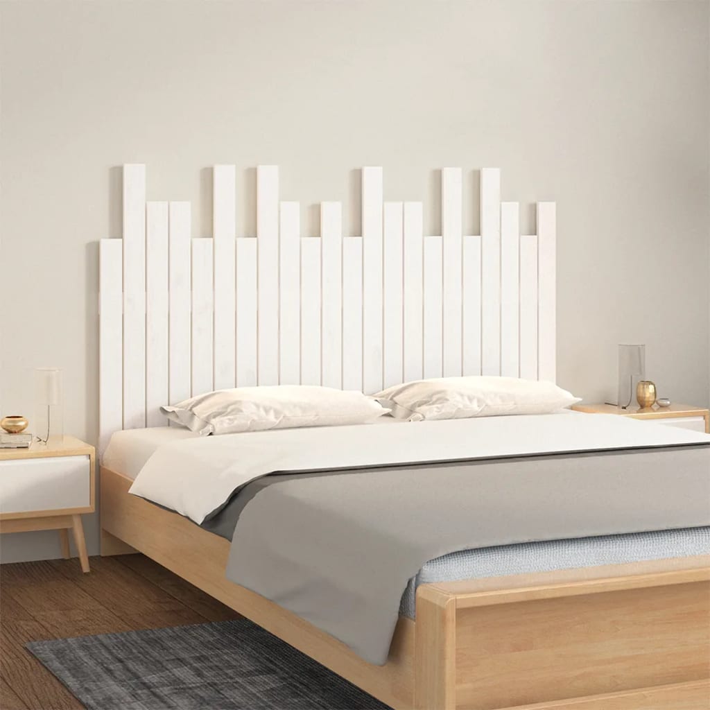 Hoofdbord wandmontage 140x3x80 cm massief grenenhout wit is nu te koop bij PeponiXL, paradijselijk wonen!