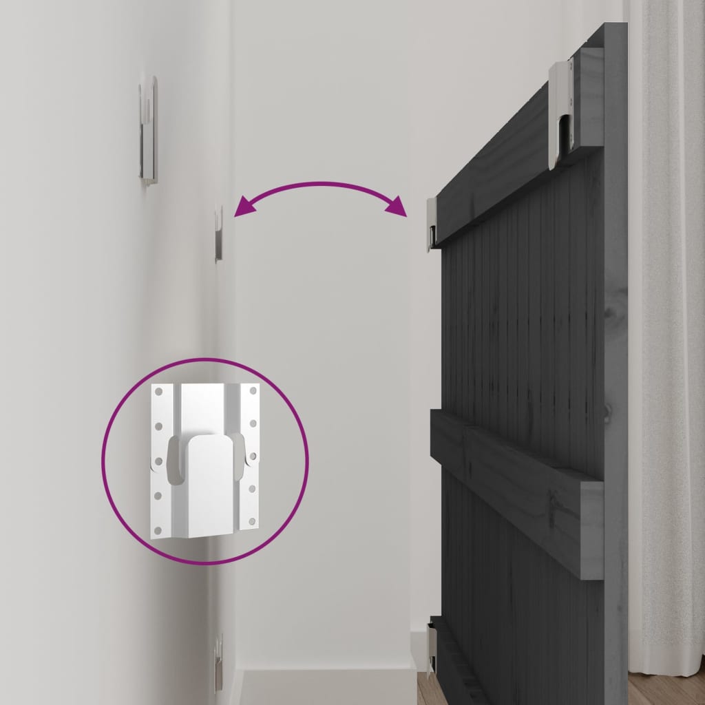 Wandhoofdbord 108x3x60 cm massief grenenhout grijs is nu te koop bij PeponiXL, paradijselijk wonen!