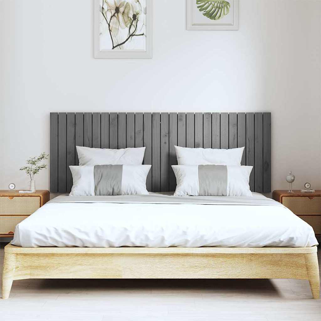 Wandhoofdbord 166x3x60 cm massief grenenhout grijs is nu te koop bij PeponiXL, paradijselijk wonen!