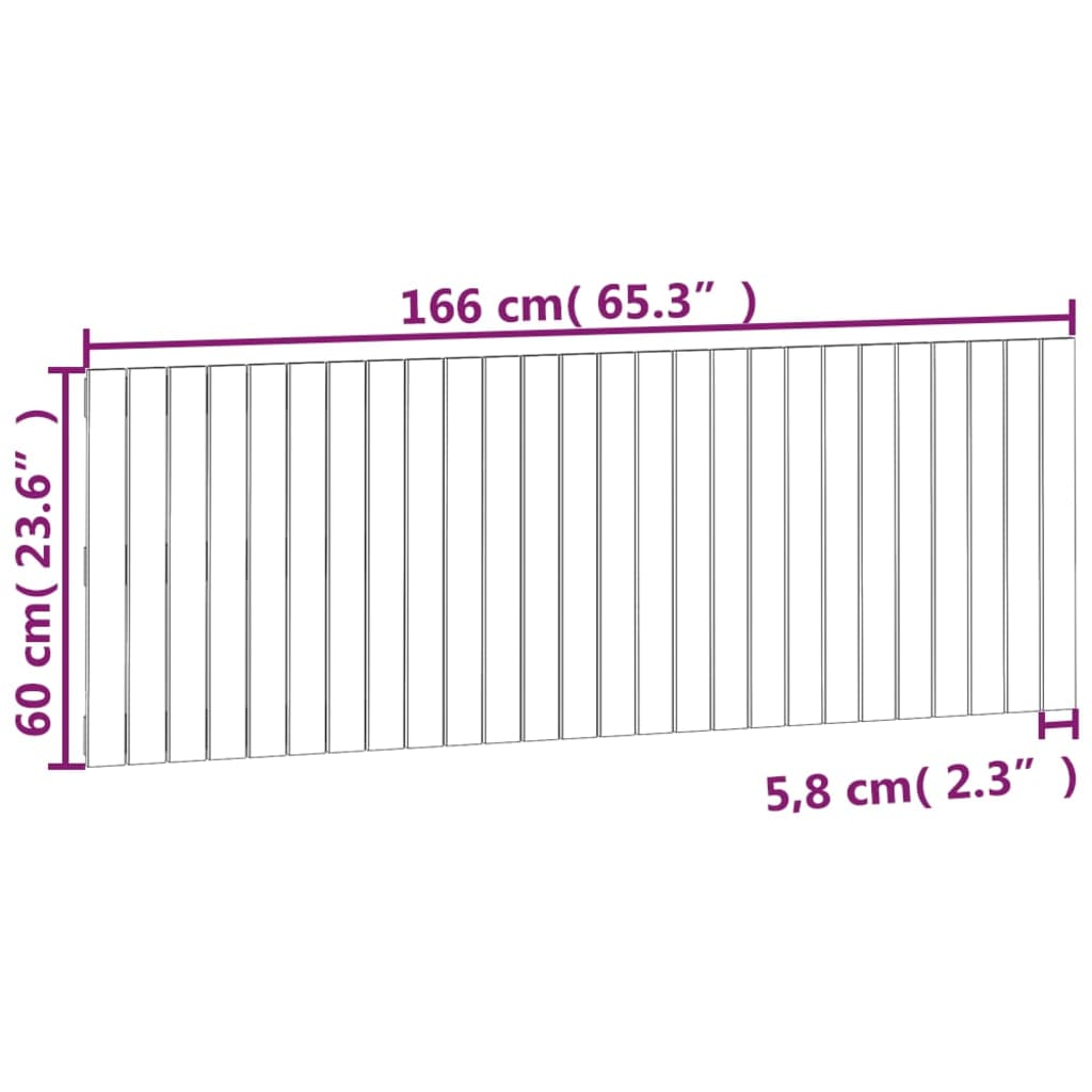Wandhoofdbord 166x3x60 cm massief grenenhout grijs is nu te koop bij PeponiXL, paradijselijk wonen!