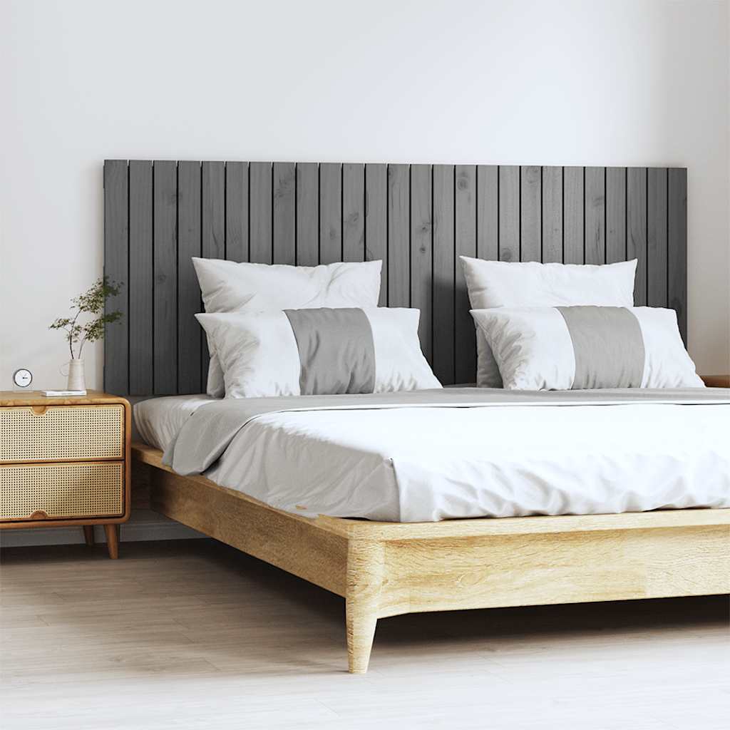 Wandhoofdbord 166x3x60 cm massief grenenhout grijs is nu te koop bij PeponiXL, paradijselijk wonen!