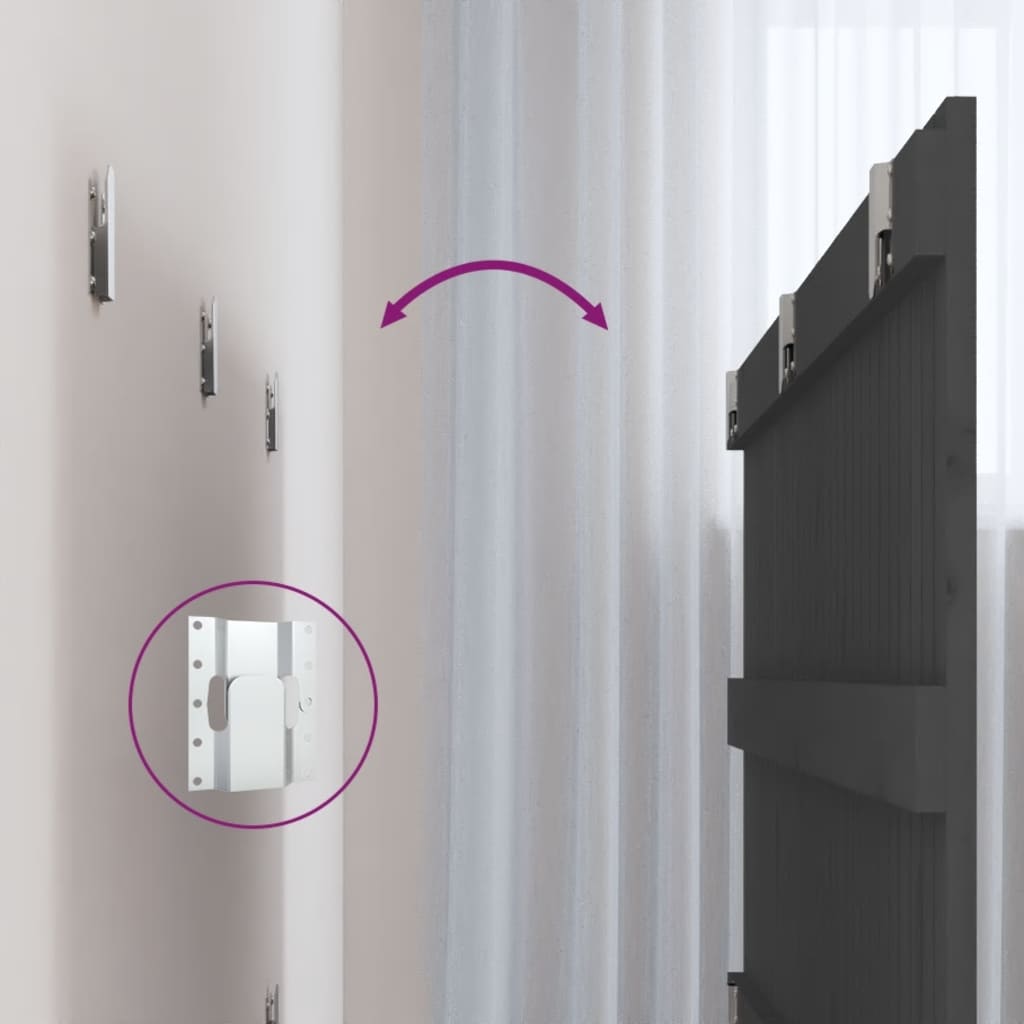 Wandhoofdbord 185x3x60 cm massief grenenhout grijs is nu te koop bij PeponiXL, paradijselijk wonen!