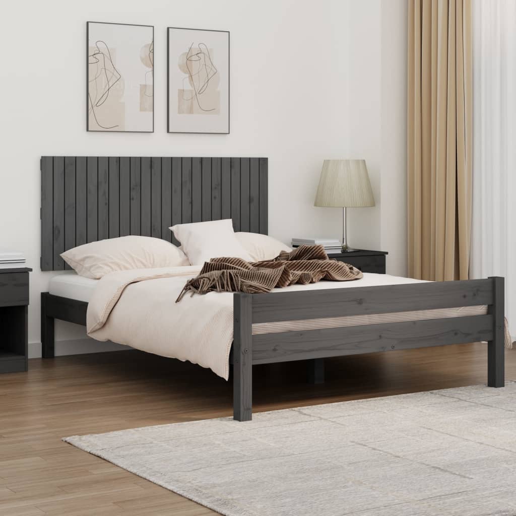 Wandhoofdbord 140x3x60 cm massief grenenhout grijs is nu te koop bij PeponiXL, paradijselijk wonen!