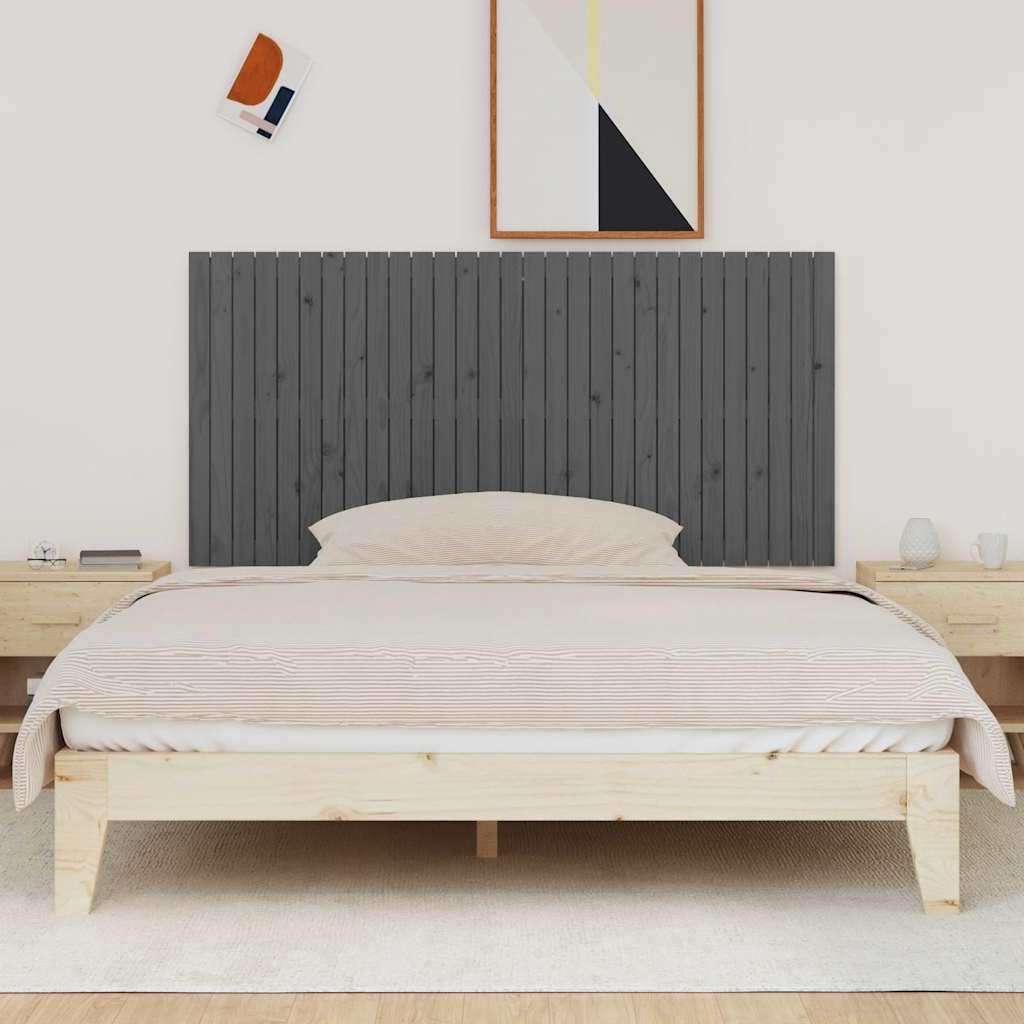 Wandhoofdbord 185x3x90 cm massief grenenhout grijs is nu te koop bij PeponiXL, paradijselijk wonen!