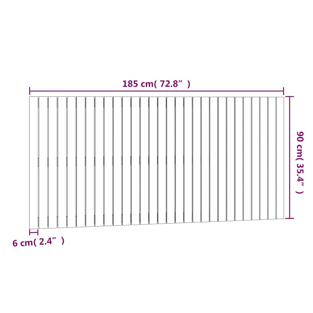 Wandhoofdbord 185x3x90 cm massief grenenhout grijs is nu te koop bij PeponiXL, paradijselijk wonen!