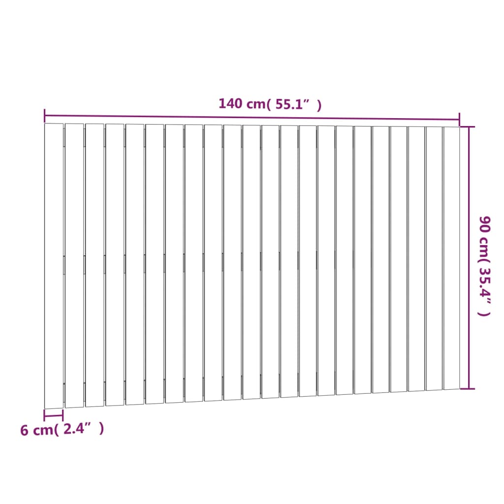 Wandhoofdbord 140x3x90 cm massief grenenhout is nu te koop bij PeponiXL, paradijselijk wonen!