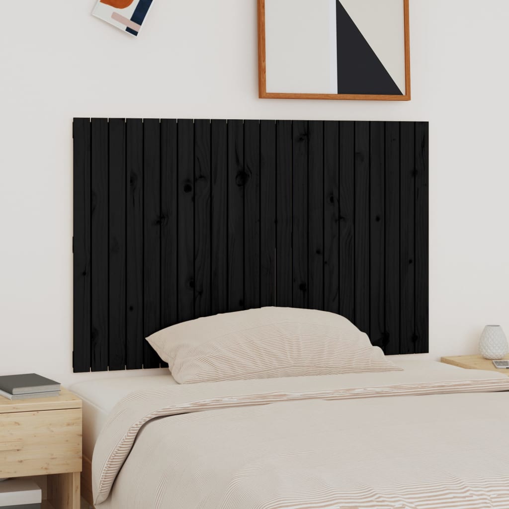 Wandhoofdbord 140x3x90 cm massief grenenhout zwart is nu te koop bij PeponiXL, paradijselijk wonen!