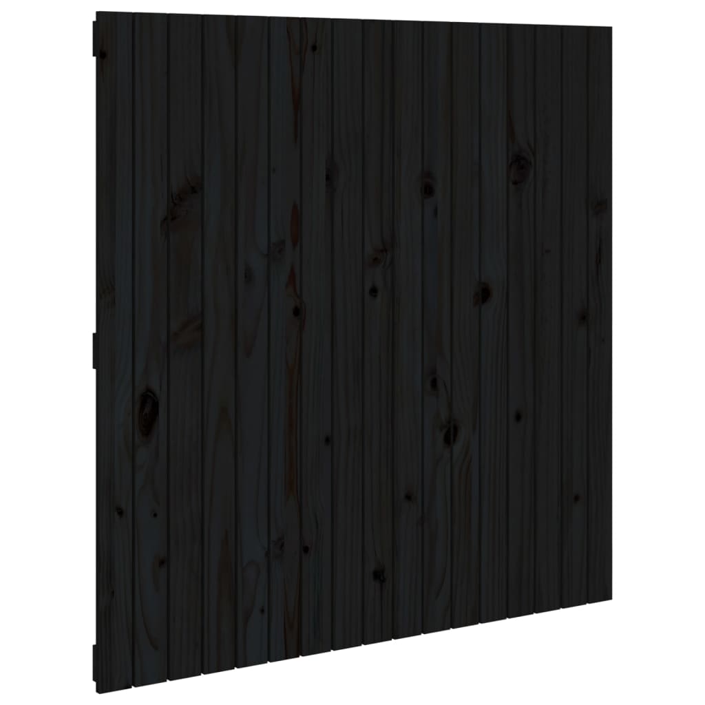 Hoofdbord wandmontage 108x3x110 cm massief grenenhout zwart is nu te koop bij PeponiXL, paradijselijk wonen!