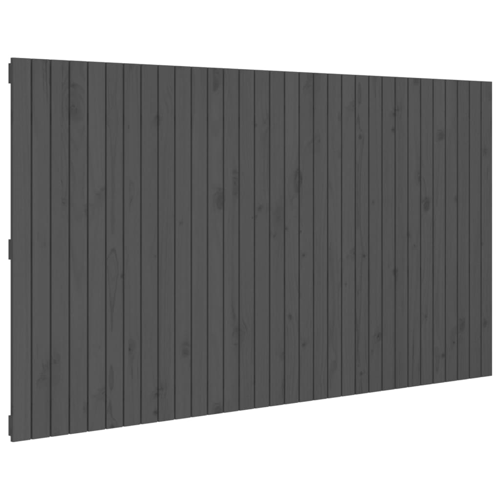Hoofdbord wandmontage 204x3x110 cm massief grenenhout grijs is nu te koop bij PeponiXL, paradijselijk wonen!