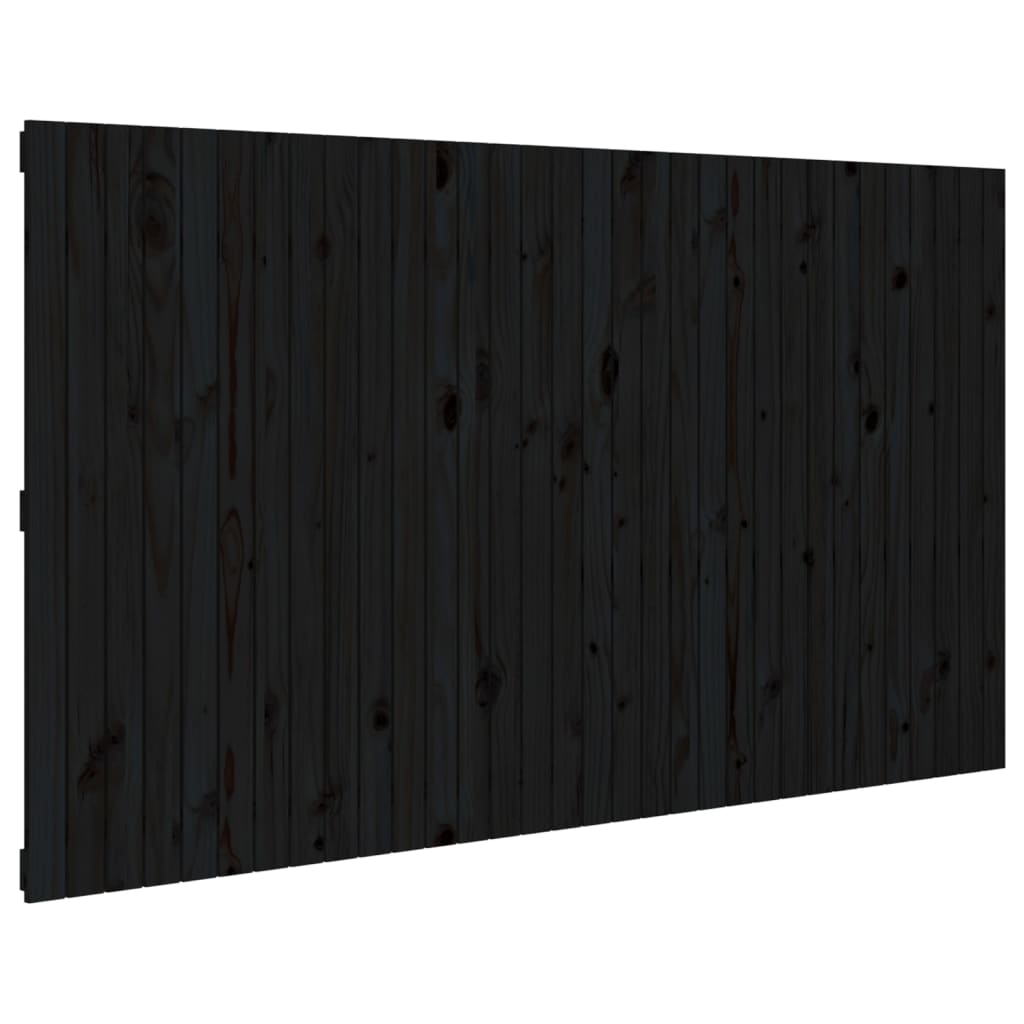 Hoofdbord wandmontage 204x3x110 cm massief grenenhout zwart is nu te koop bij PeponiXL, paradijselijk wonen!