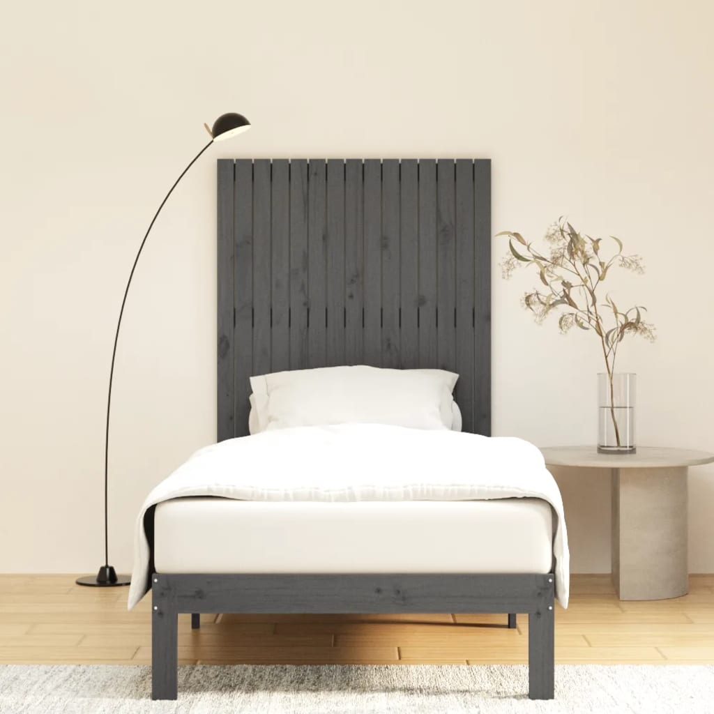 Wandhoofdbord 95,5x3x110 cm massief grenenhout grijs is nu te koop bij PeponiXL, paradijselijk wonen!