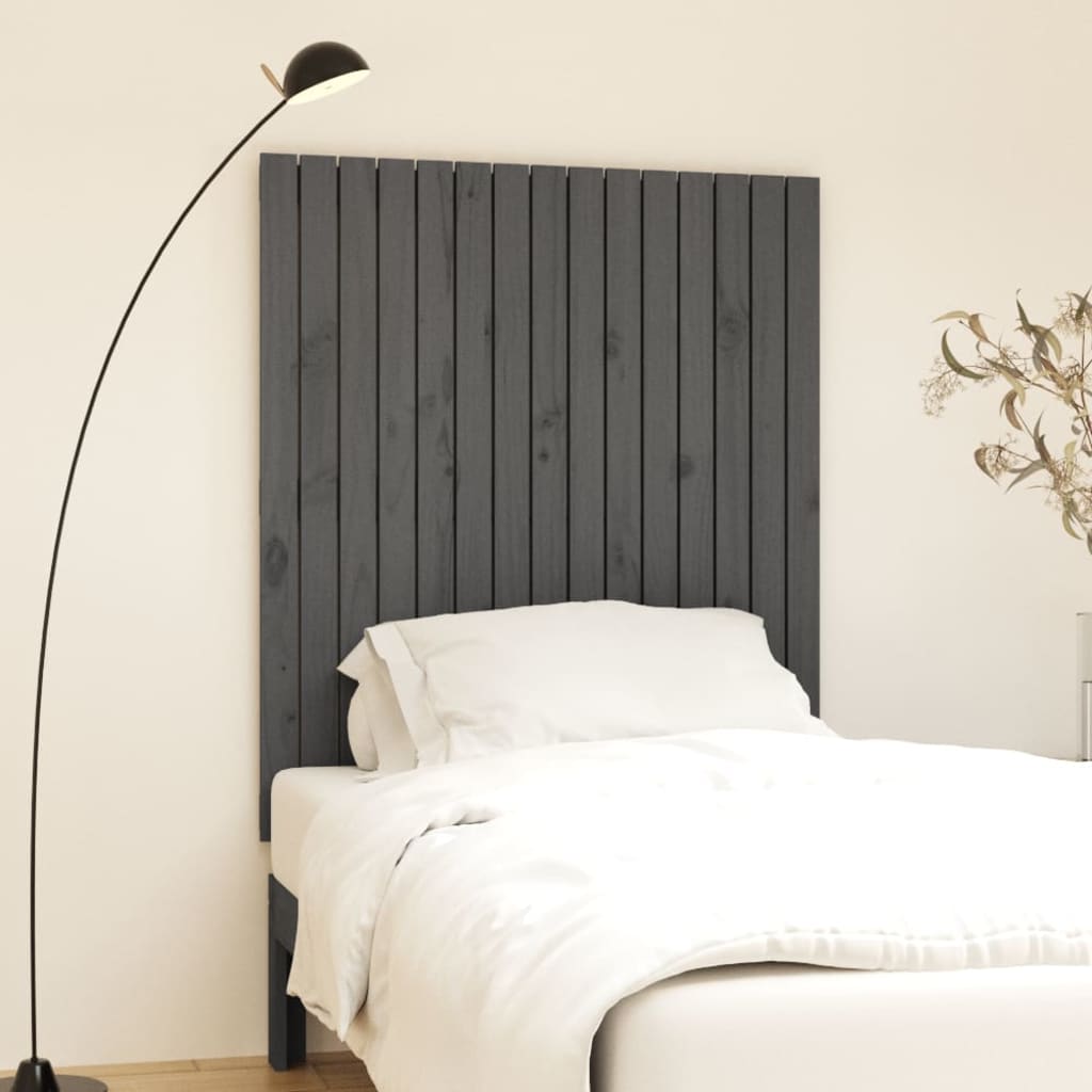 Wandhoofdbord 95,5x3x110 cm massief grenenhout grijs is nu te koop bij PeponiXL, paradijselijk wonen!