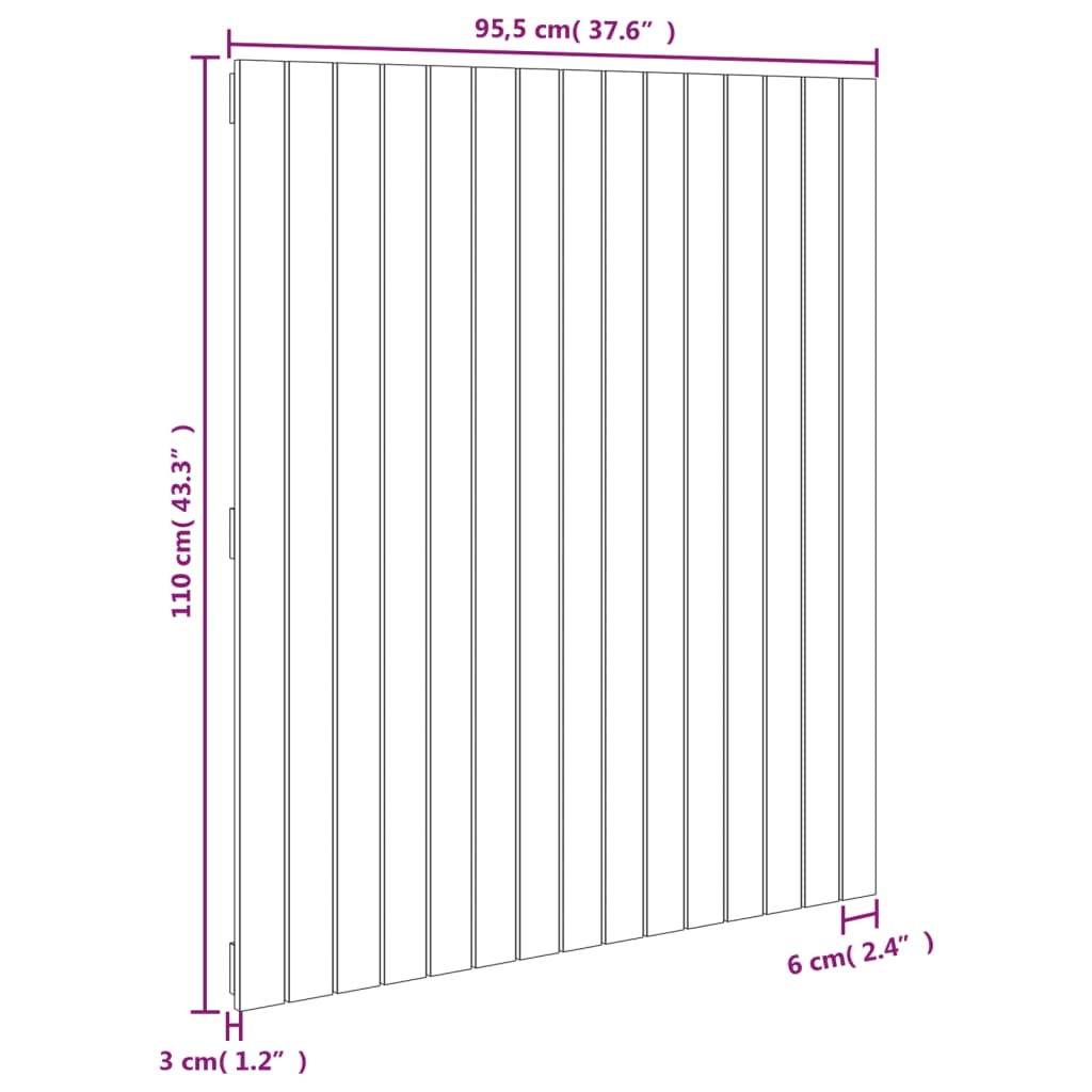 Wandhoofdbord 95,5x3x110 cm massief grenenhout honingbruin is nu te koop bij PeponiXL, paradijselijk wonen!