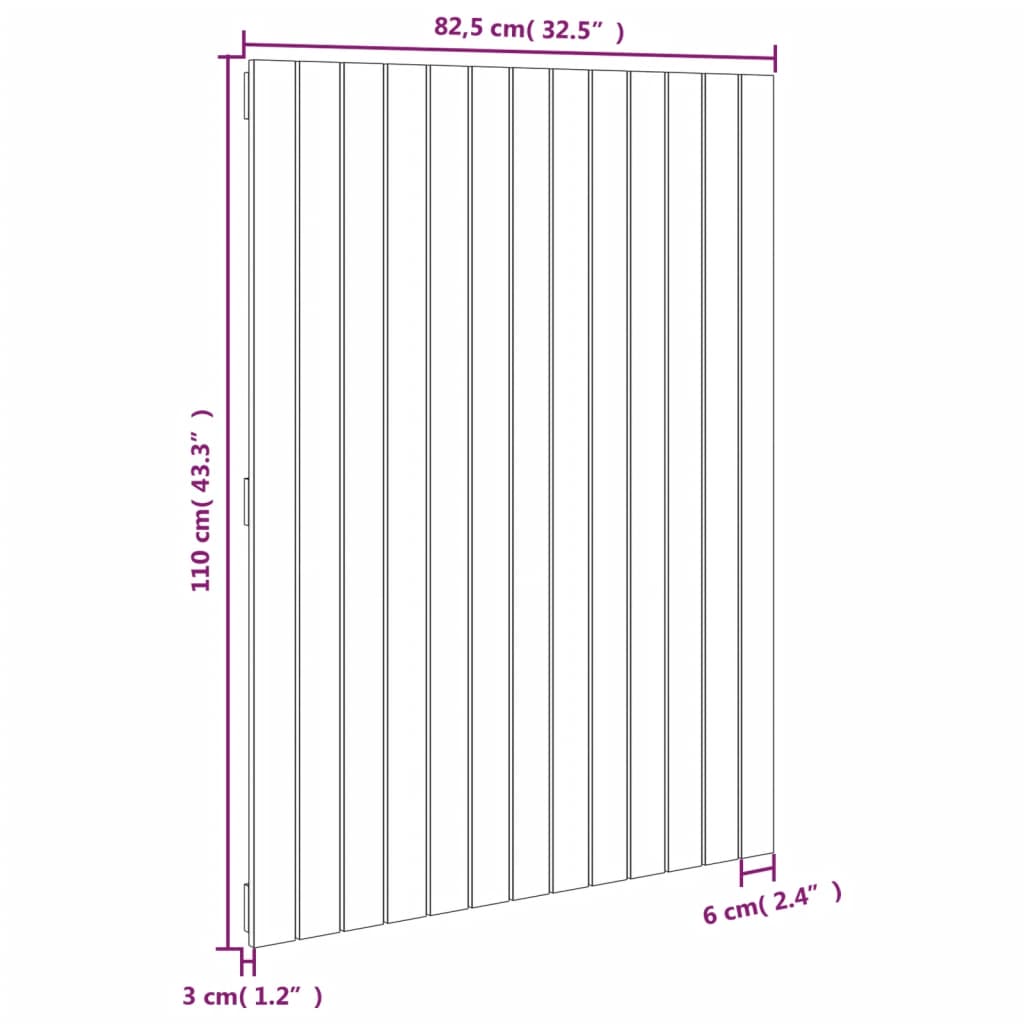 Wandhoofdbord 82,5x3x110 cm massief grenenhout is nu te koop bij PeponiXL, paradijselijk wonen!