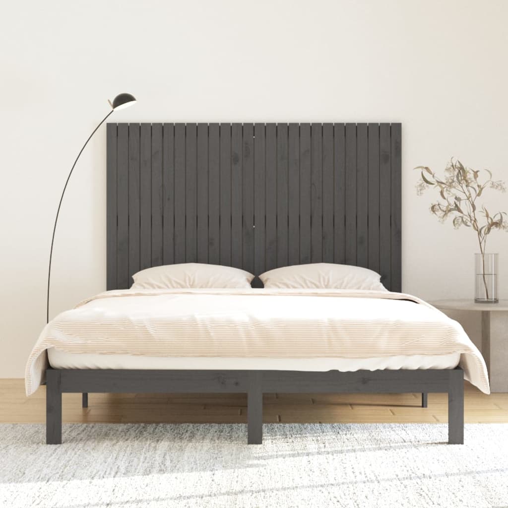Wandhoofdbord 166x3x110 cm massief grenenhout grijs is nu te koop bij PeponiXL, paradijselijk wonen!