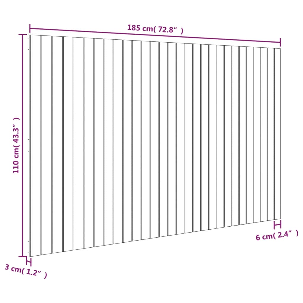 Wandhoofdbord 185x3x110 cm massief grenenhout wit is nu te koop bij PeponiXL, paradijselijk wonen!