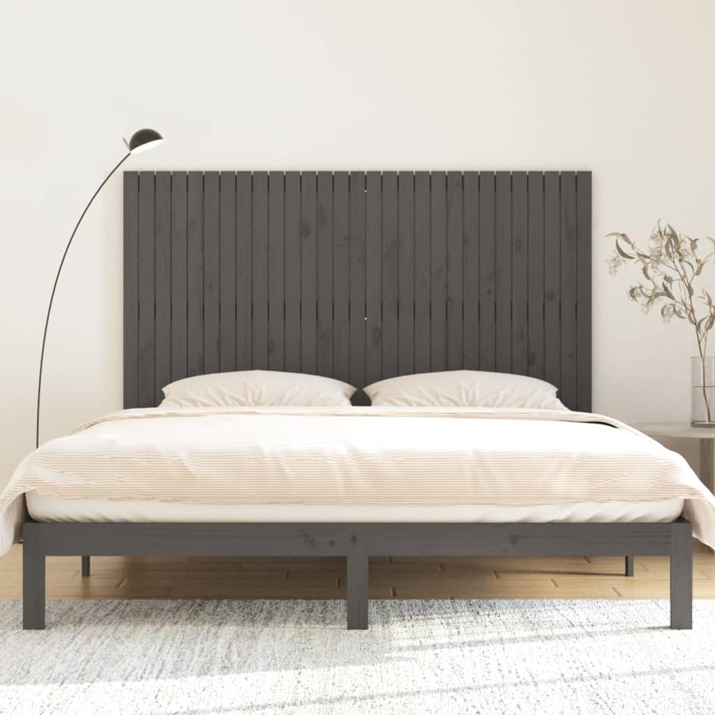 Wandhoofdbord 185x3x110 cm massief grenenhout grijs is nu te koop bij PeponiXL, paradijselijk wonen!