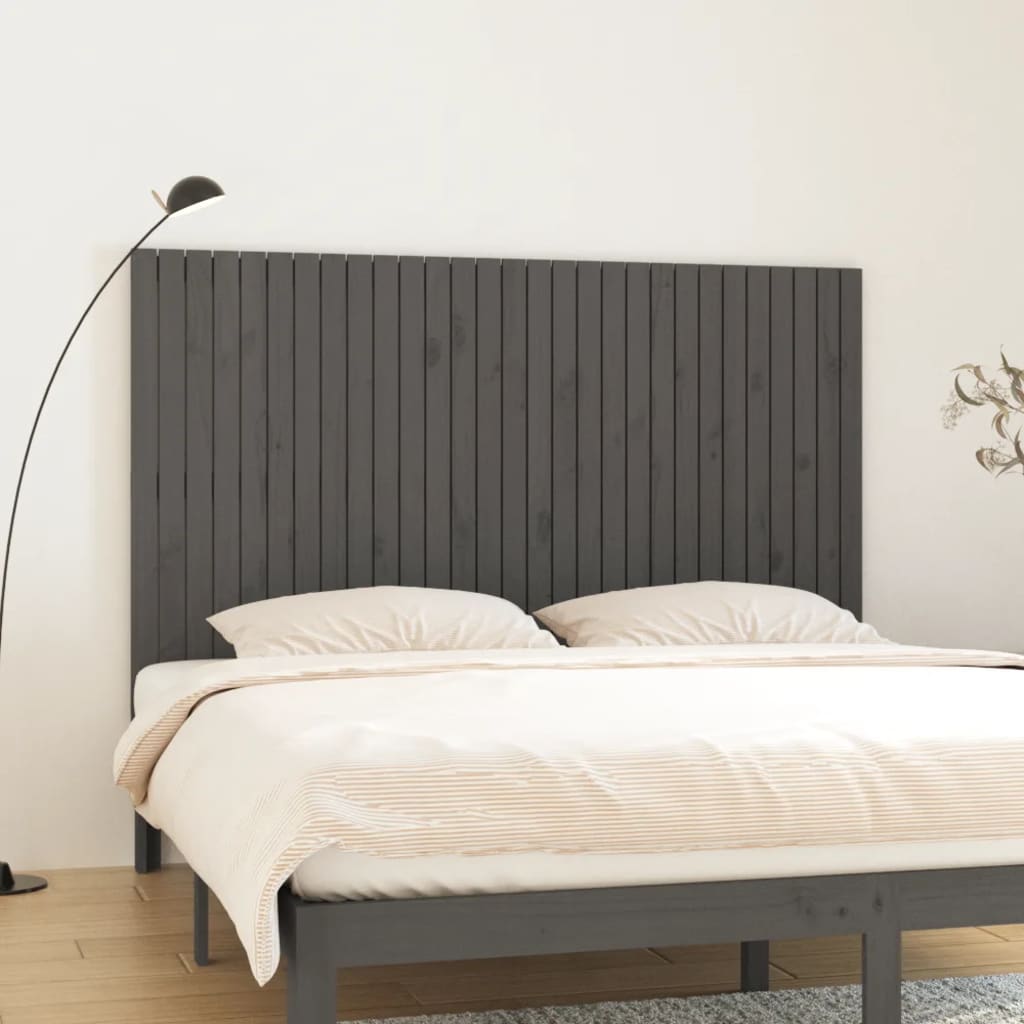 Wandhoofdbord 185x3x110 cm massief grenenhout grijs is nu te koop bij PeponiXL, paradijselijk wonen!