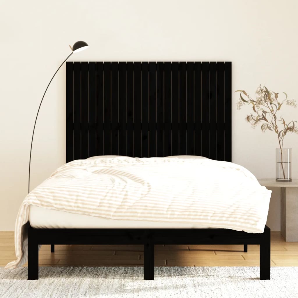 Wandhoofdbord 140x3x110 cm massief grenenhout zwart is nu te koop bij PeponiXL, paradijselijk wonen!