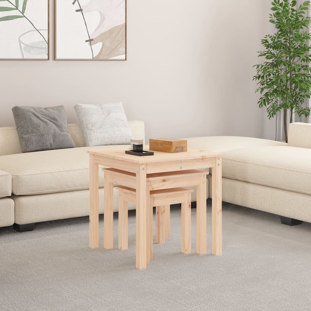 Tafeltjesset 3 st massief grenenhout is nu te koop bij PeponiXL, paradijselijk wonen!