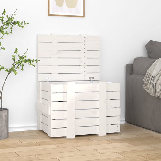 Opbergbox 58x40,5x42 cm massief grenenhout wit is nu te koop bij PeponiXL, paradijselijk wonen!