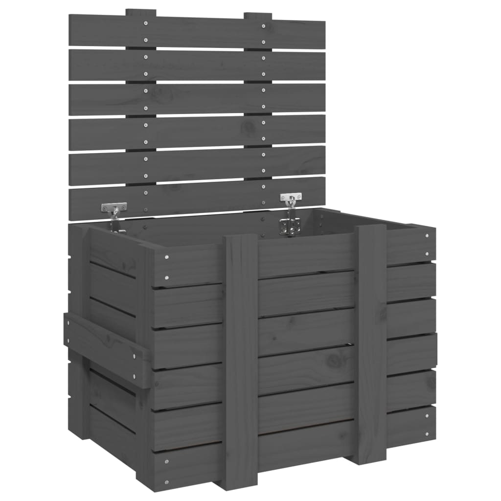 Opbergbox 58x40,5x42 cm massief grenenhout grijs is nu te koop bij PeponiXL, paradijselijk wonen!