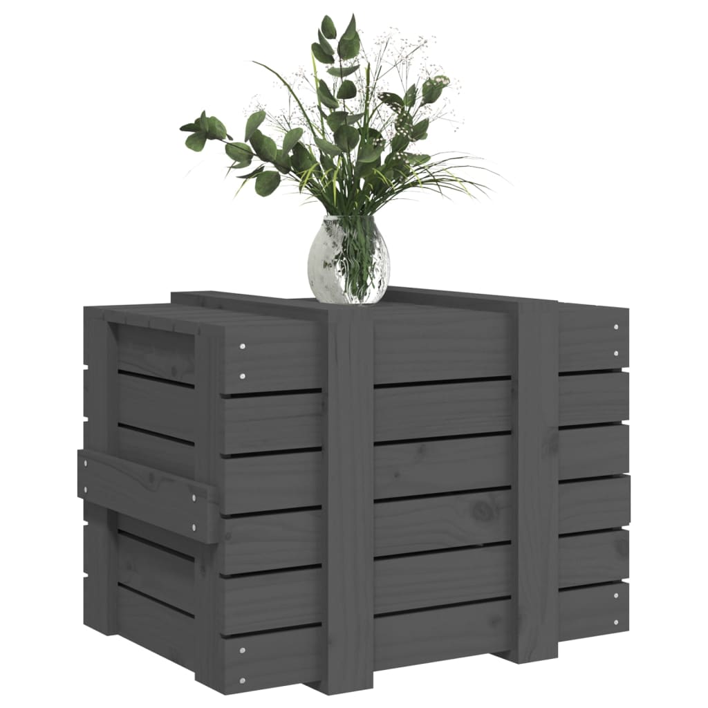 Opbergbox 58x40,5x42 cm massief grenenhout grijs is nu te koop bij PeponiXL, paradijselijk wonen!