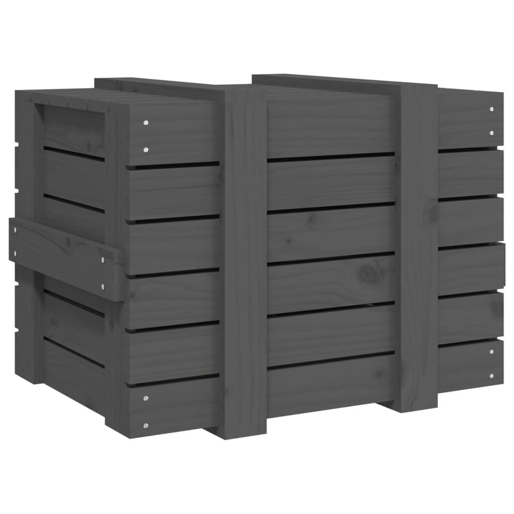 Opbergbox 58x40,5x42 cm massief grenenhout grijs is nu te koop bij PeponiXL, paradijselijk wonen!