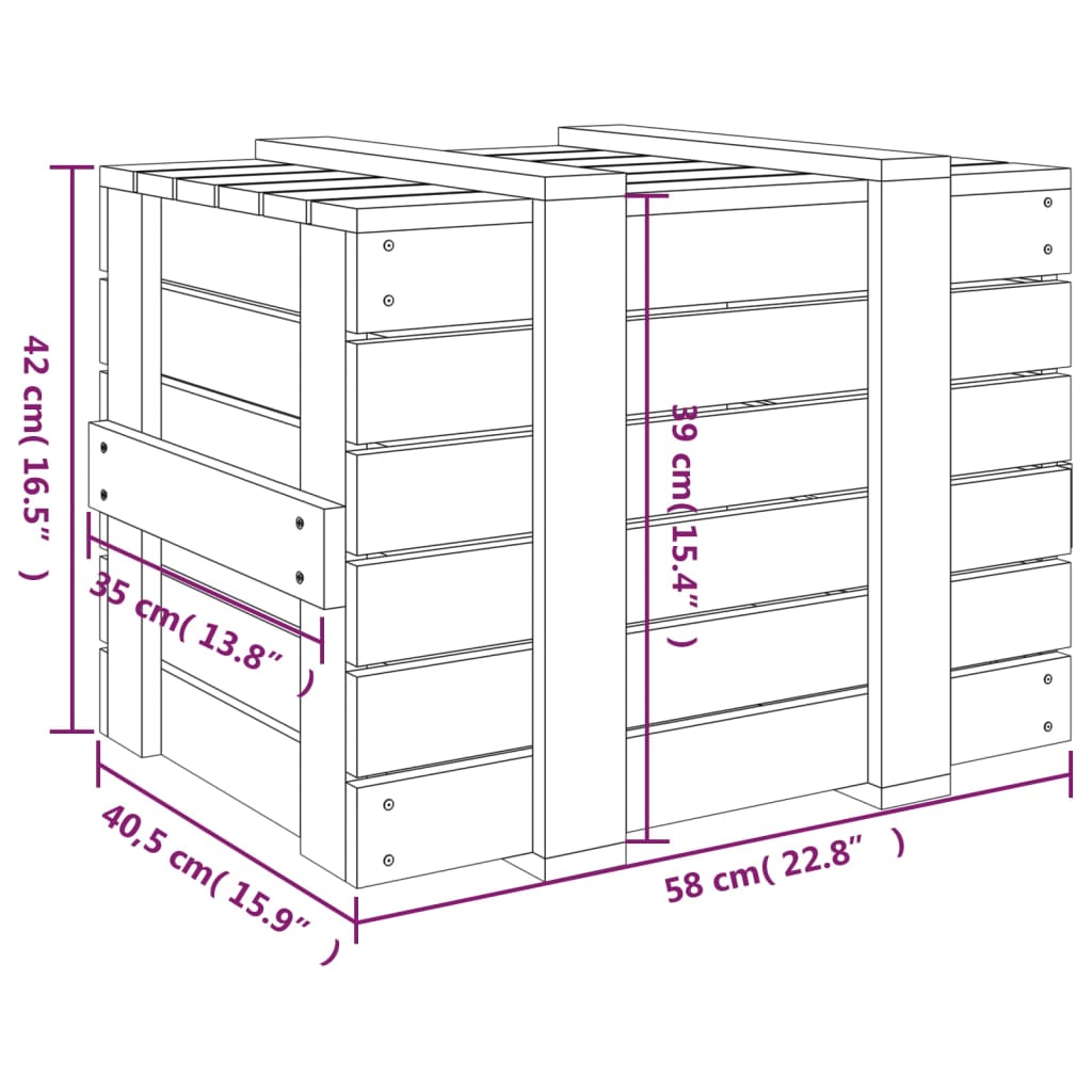 Opbergbox 58x40,5x42 cm massief grenenhout grijs is nu te koop bij PeponiXL, paradijselijk wonen!