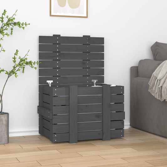 Opbergbox 58x40,5x42 cm massief grenenhout grijs is nu te koop bij PeponiXL, paradijselijk wonen!