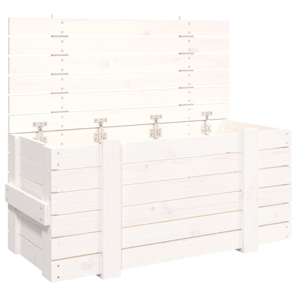 Opbergbox 91x40,5x42 cm massief grenenhout wit is nu te koop bij PeponiXL, paradijselijk wonen!