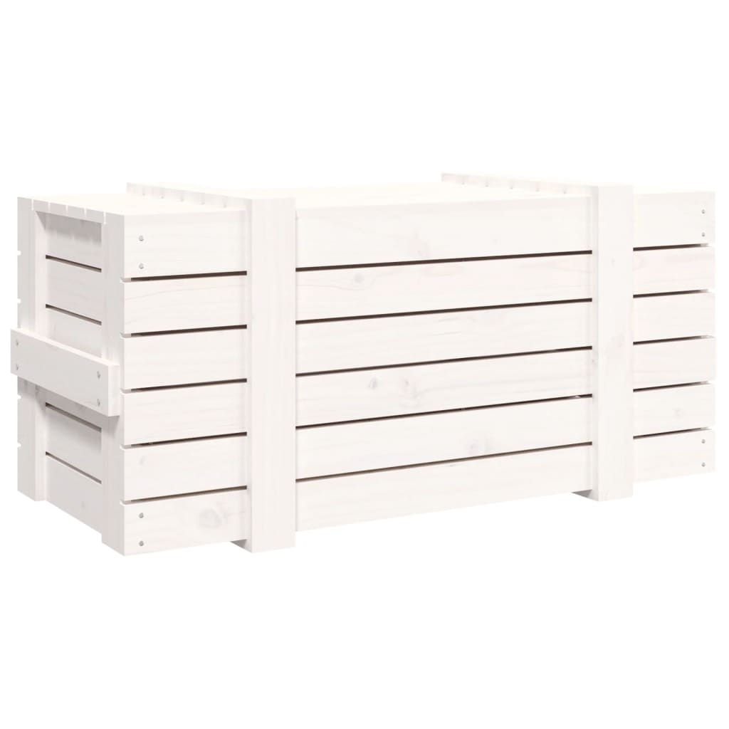 Opbergbox 91x40,5x42 cm massief grenenhout wit is nu te koop bij PeponiXL, paradijselijk wonen!
