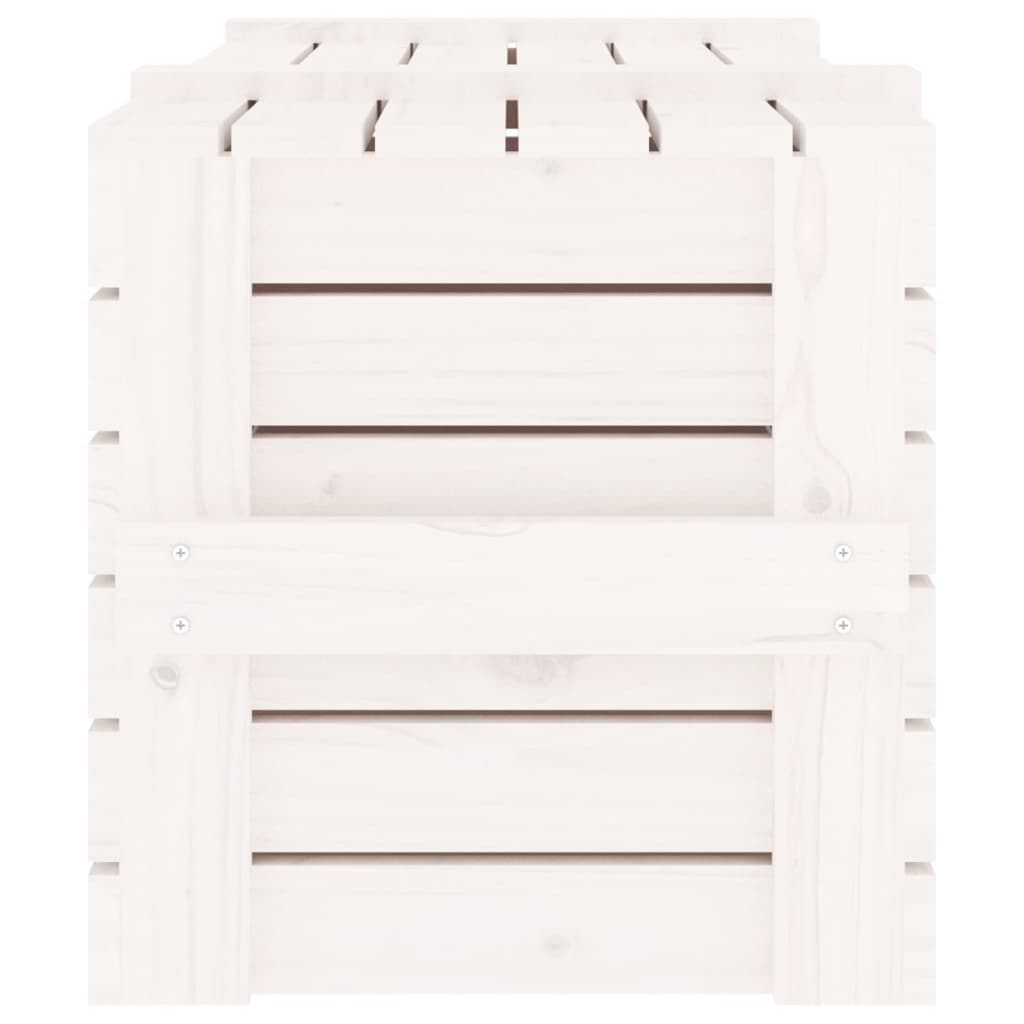 Opbergbox 91x40,5x42 cm massief grenenhout wit is nu te koop bij PeponiXL, paradijselijk wonen!