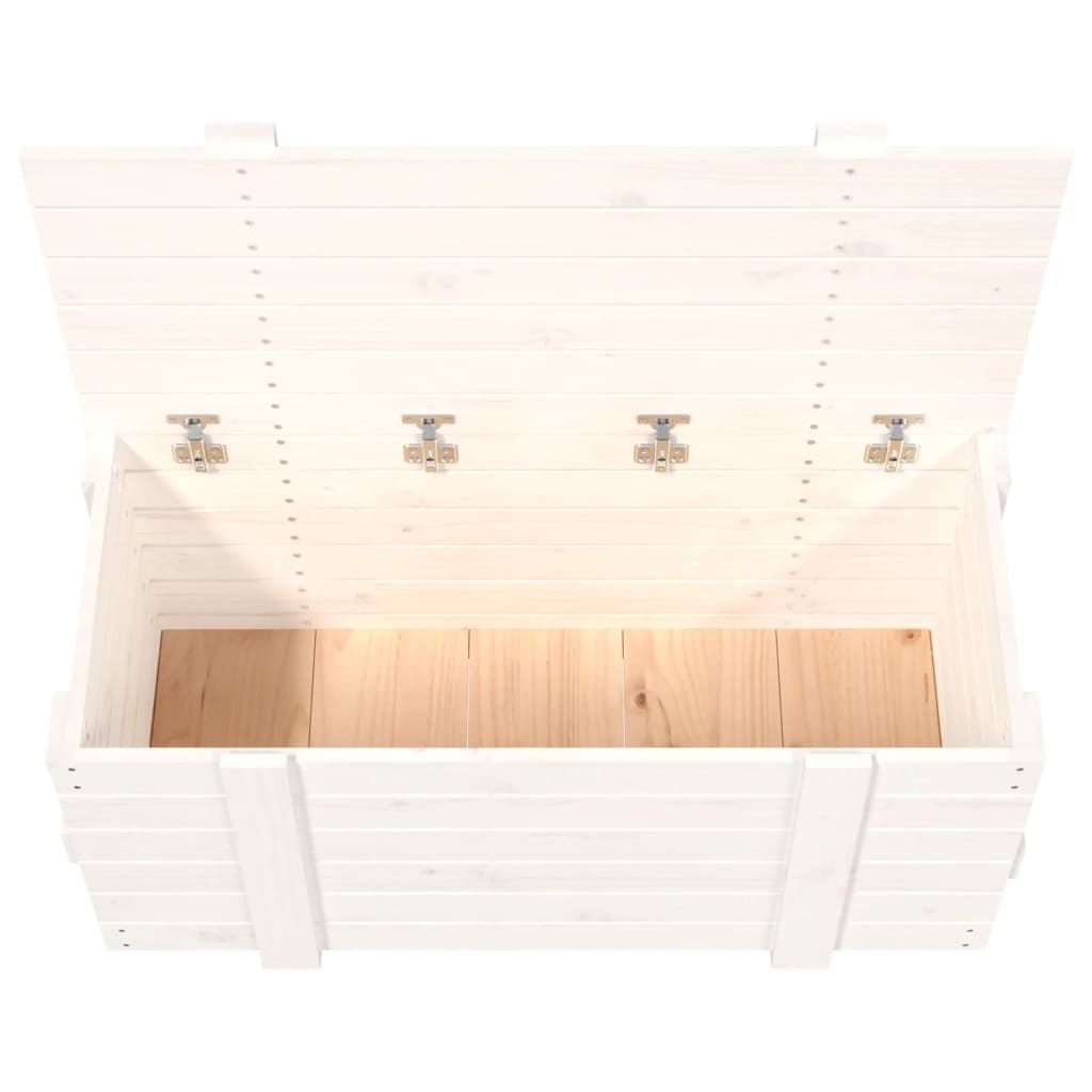 Opbergbox 91x40,5x42 cm massief grenenhout wit is nu te koop bij PeponiXL, paradijselijk wonen!