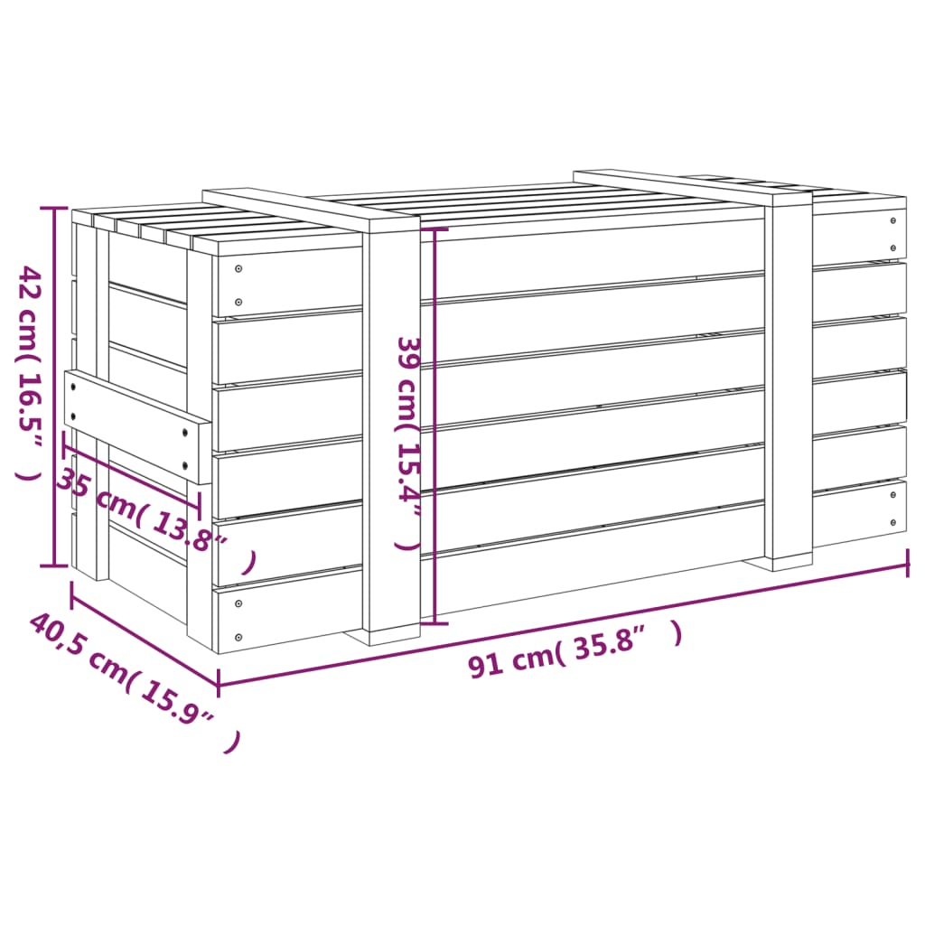 Opbergbox 91x40,5x42 cm massief grenenhout wit is nu te koop bij PeponiXL, paradijselijk wonen!