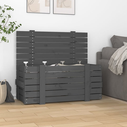 Opbergbox 91x40,5x42 cm massief grenenhout grijs is nu te koop bij PeponiXL, paradijselijk wonen!