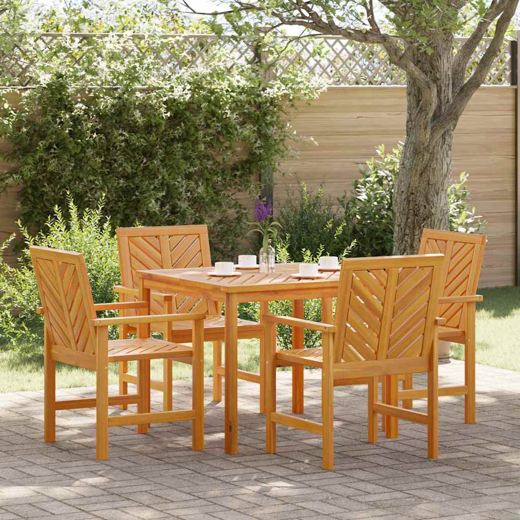 Tuin eettafelset 5 pcs Bruin Massief Acaciahout is nu te koop bij PeponiXL, paradijselijk wonen!
