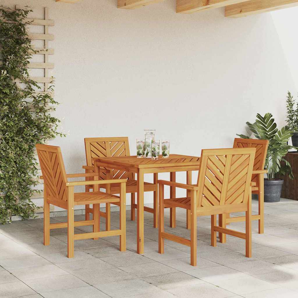 Tuin eettafelset 5 pcs Bruin Massief Acaciahout is nu te koop bij PeponiXL, paradijselijk wonen!