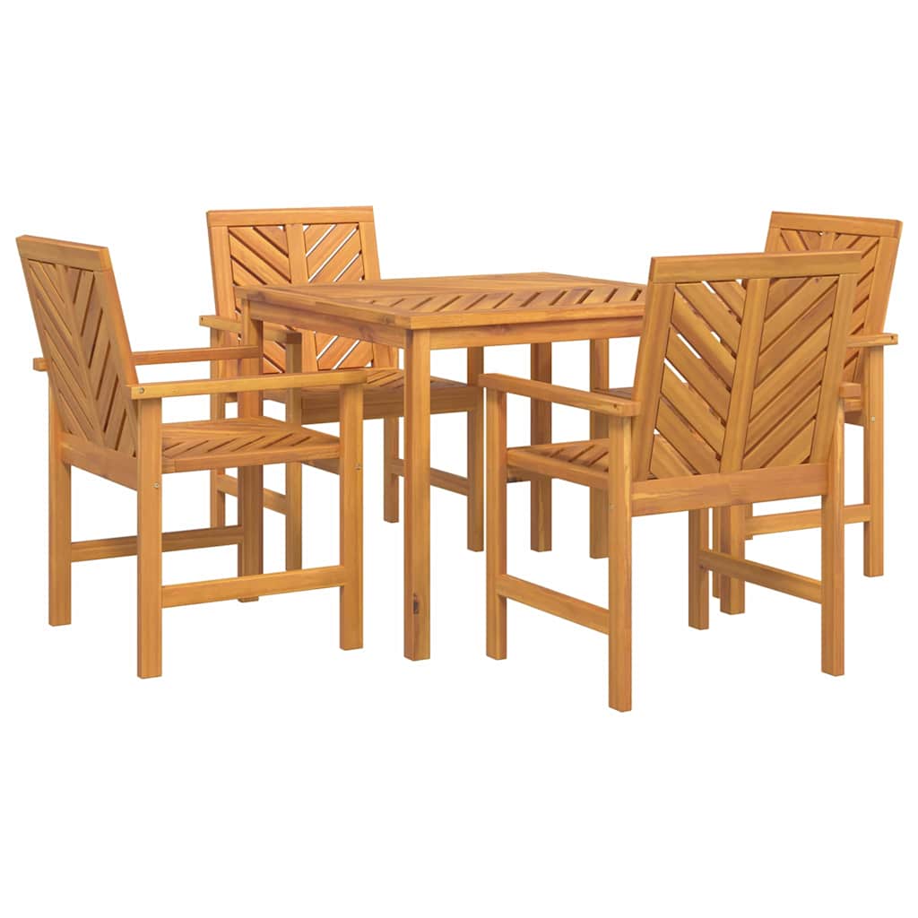 Tuin eettafelset 5 pcs Bruin Massief Acaciahout is nu te koop bij PeponiXL, paradijselijk wonen!