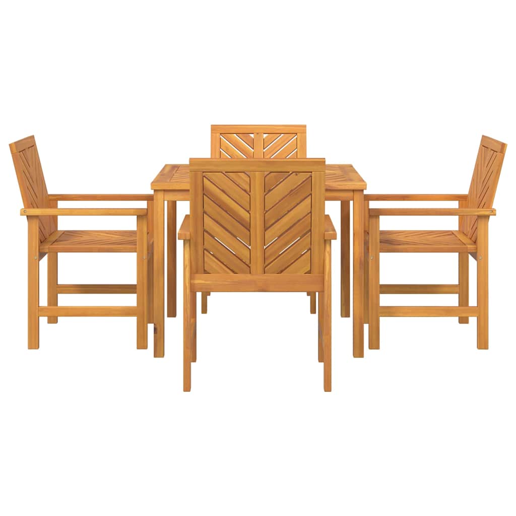 Tuin eettafelset 5 pcs Bruin Massief Acaciahout is nu te koop bij PeponiXL, paradijselijk wonen!