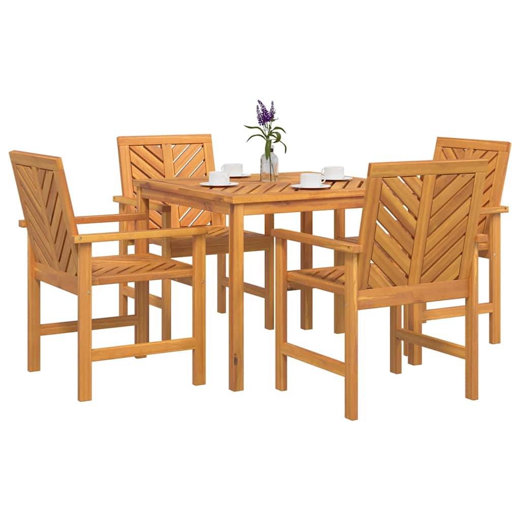 Tuin eettafelset 5 pcs Bruin Massief Acaciahout is nu te koop bij PeponiXL, paradijselijk wonen!
