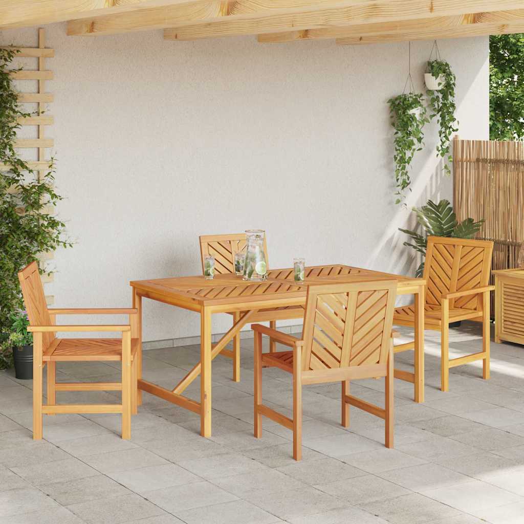 Tuin eettafelset 5 pcs Bruin Massief Acaciahout is nu te koop bij PeponiXL, paradijselijk wonen!