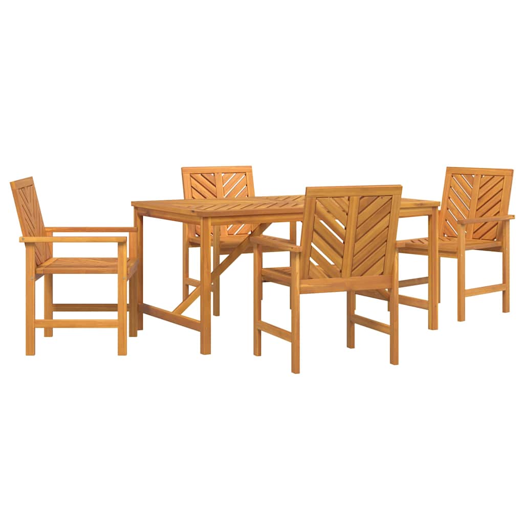 Tuin eettafelset 5 pcs Bruin Massief Acaciahout is nu te koop bij PeponiXL, paradijselijk wonen!