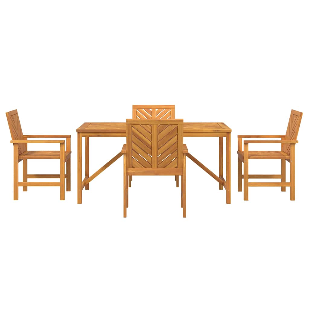 Tuin eettafelset 5 pcs Bruin Massief Acaciahout is nu te koop bij PeponiXL, paradijselijk wonen!