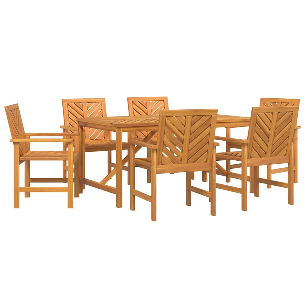 Tuin eettafelset 7 pcs Bruin Massief Acaciahout is nu te koop bij PeponiXL, paradijselijk wonen!