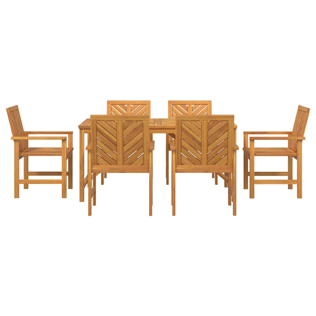 Tuin eettafelset 7 pcs Bruin Massief Acaciahout is nu te koop bij PeponiXL, paradijselijk wonen!