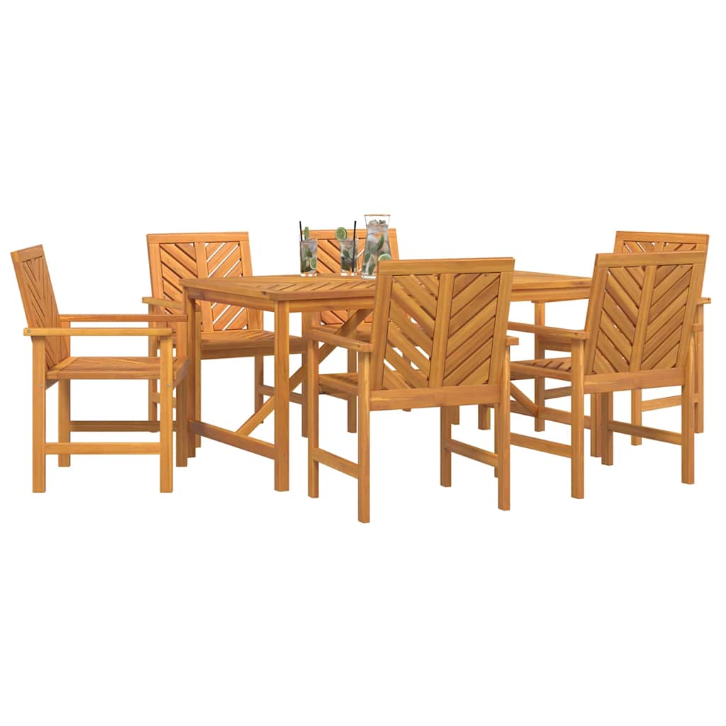 Tuin eettafelset 7 pcs Bruin Massief Acaciahout is nu te koop bij PeponiXL, paradijselijk wonen!