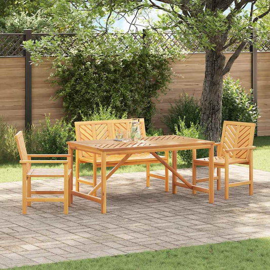 Tuin eettafelset 4 pcs Bruin Massief Acaciahout is nu te koop bij PeponiXL, paradijselijk wonen!