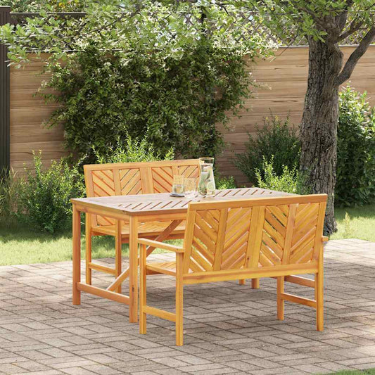 Tuin eettafelset 3 pcs Bruin Massief Acaciahout is nu te koop bij PeponiXL, paradijselijk wonen!
